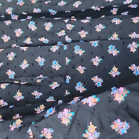 Gap Neon Floral Print Tiered Gathered Blouse Top - Picture 2 of 8